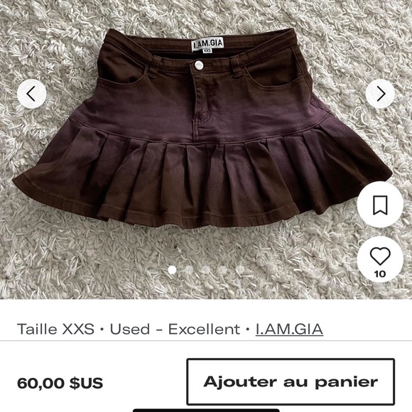 I AM GIA❣️Neavah pleated micro skirt in chocolate - Picture 9 of 9